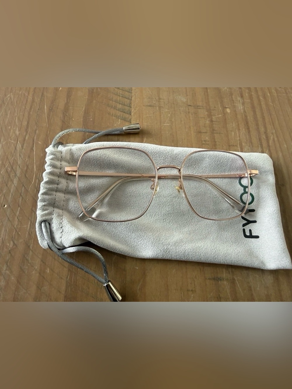 Eyekepper Rose Gold Metal Square Full Rim Eyeglass Frames Unisex Adults